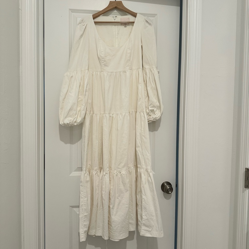 Cinq a Sept Puff Sleeve Midi Dress
